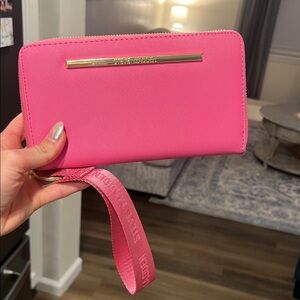 Steve Madden Vibrant Pink Zip Around Wallet